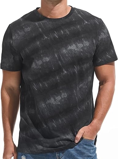 Men's Crew Neck T Shirt - Fitted Elastic Tees Fresh Print Tshirts - Pattern & Color 20+