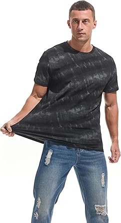 Men's Crew Neck T Shirt - Fitted Elastic Tees Fresh Print Tshirts - Pattern & Color 20+