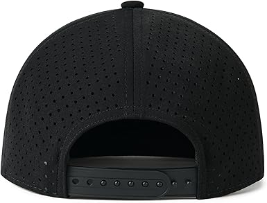 Men Flat Brim Adjustable Performance Hat Snapback Laser Perforated Baseball Cap